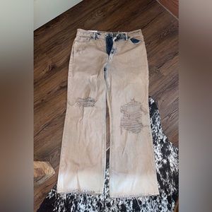 Light Orange Ombre Mom Jeans